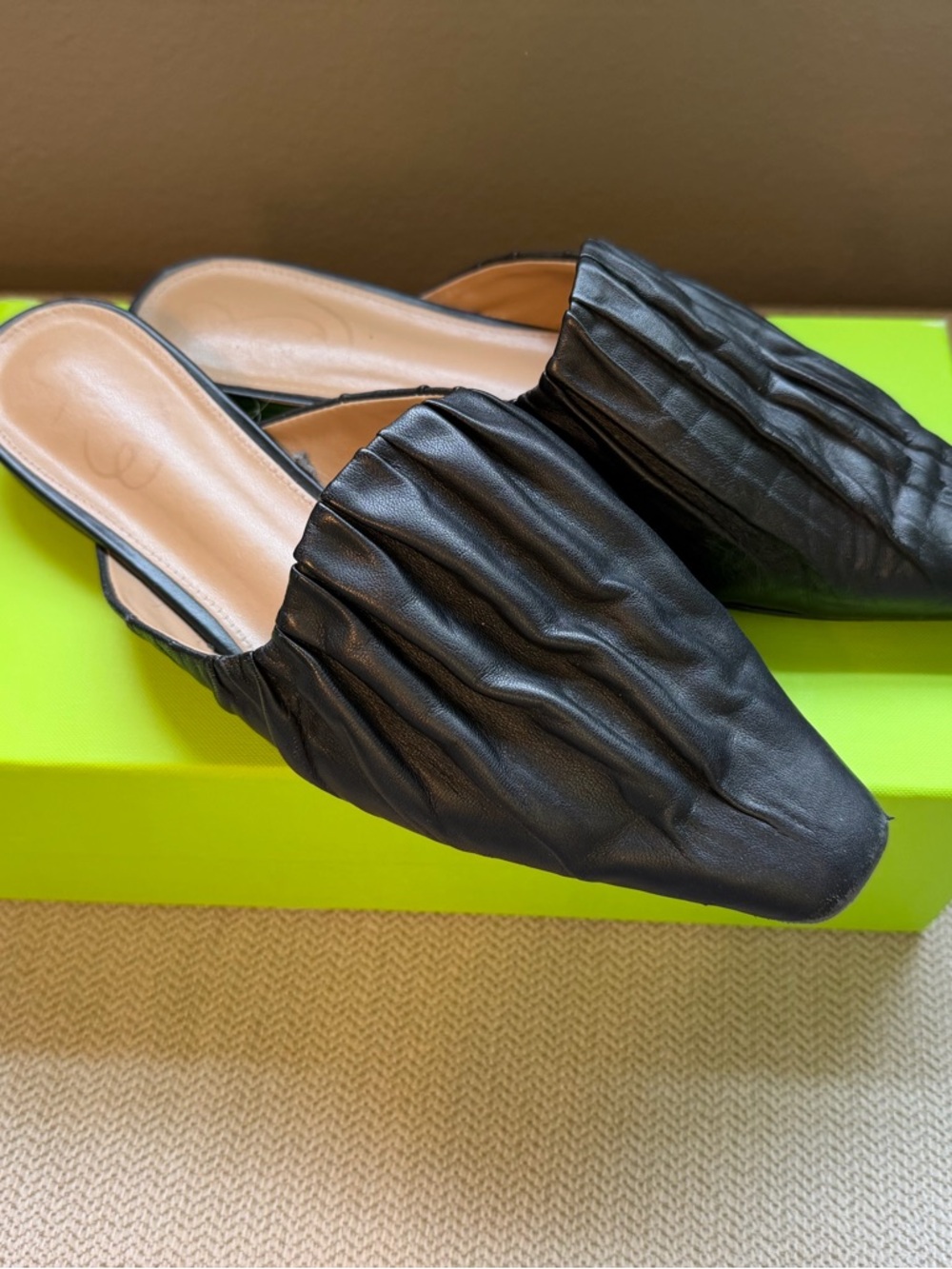 Sam Edelman black mules. Size 8 1/2. Leather. Excellent condition